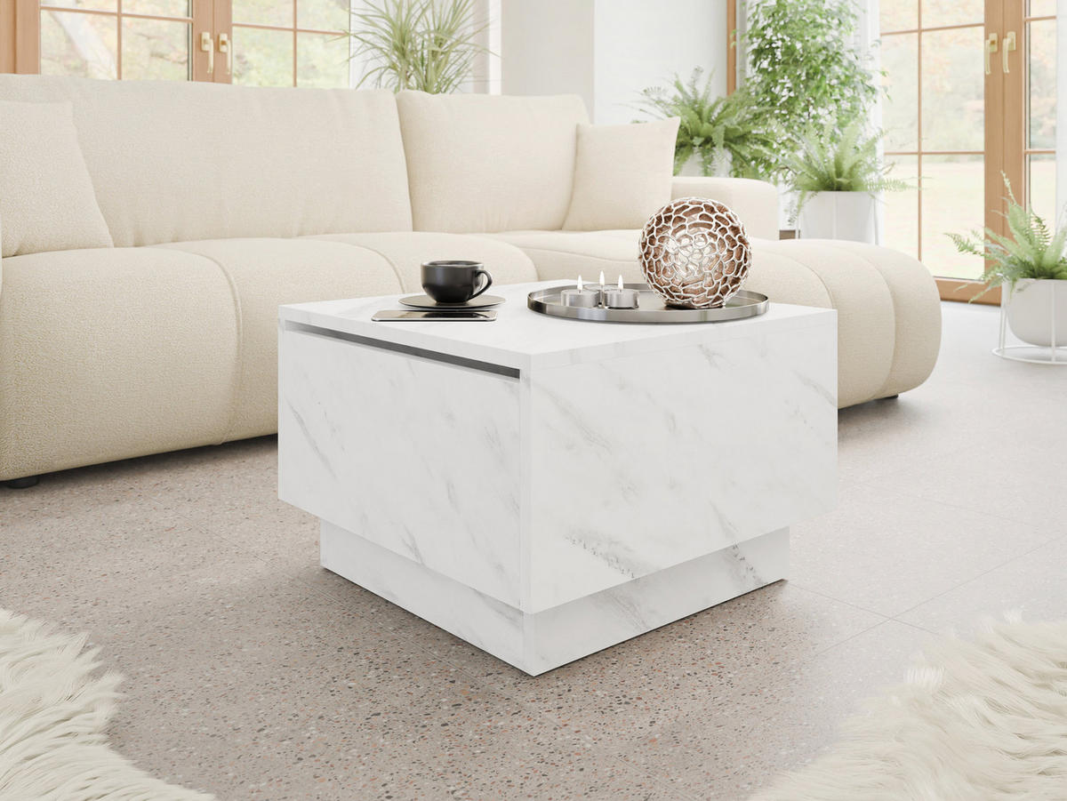 COUCHTISCH Moon 60x60 - Creme, Holzwerkstoff (60/60/40cm) - MIRJAN24