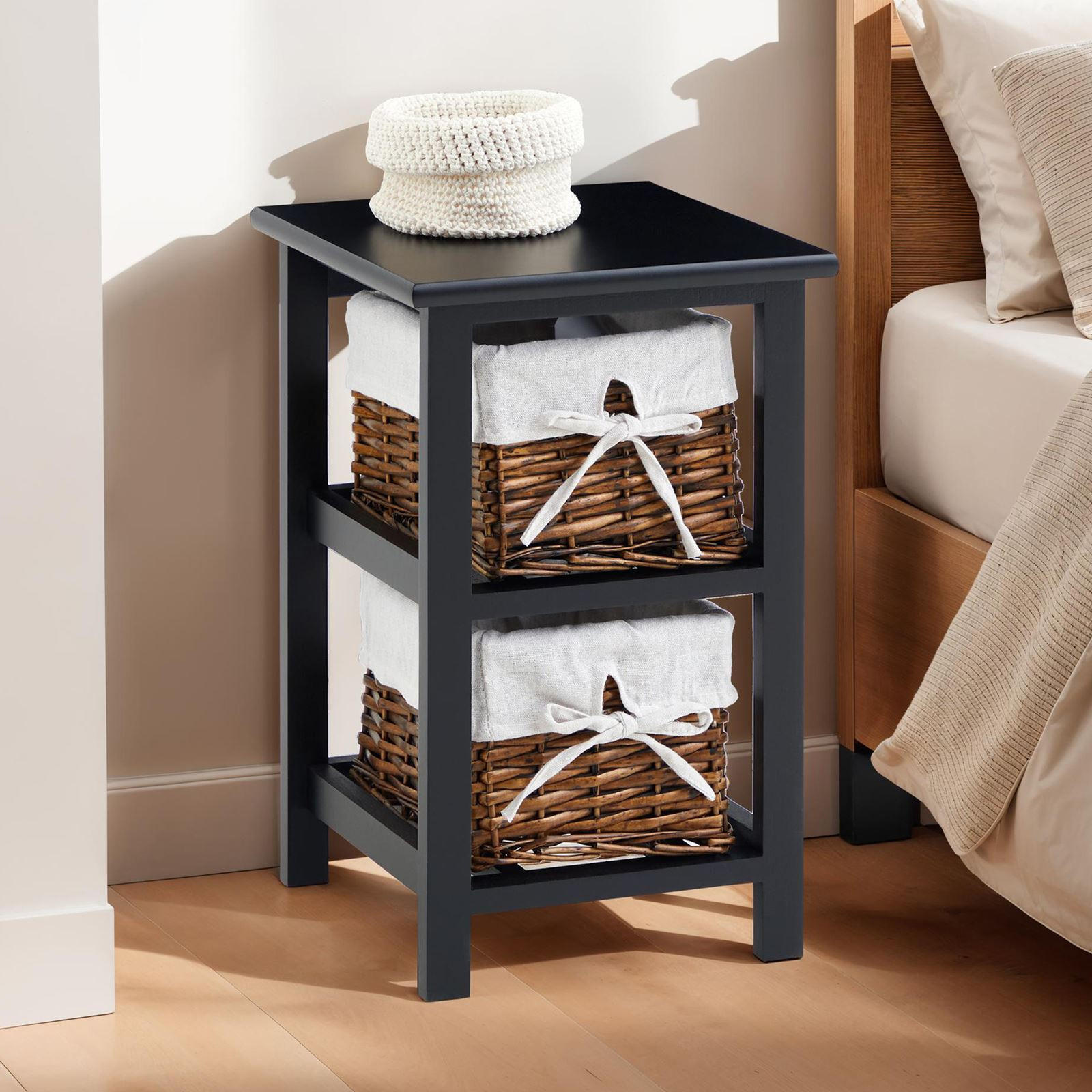 NACHTTISCH NOKOMIS - Schwarz, Holz (28/46/31cm) - IDIMEX