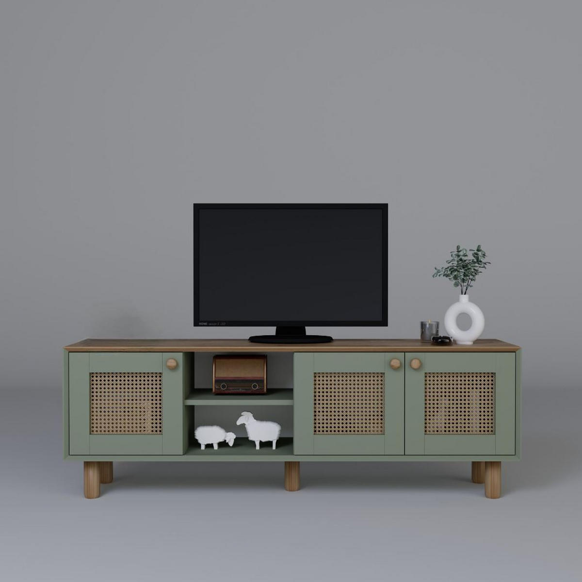 TV-MÖBEL bohemian Grün - Grün, Holz (40/56/160cm) - Habitat Garten