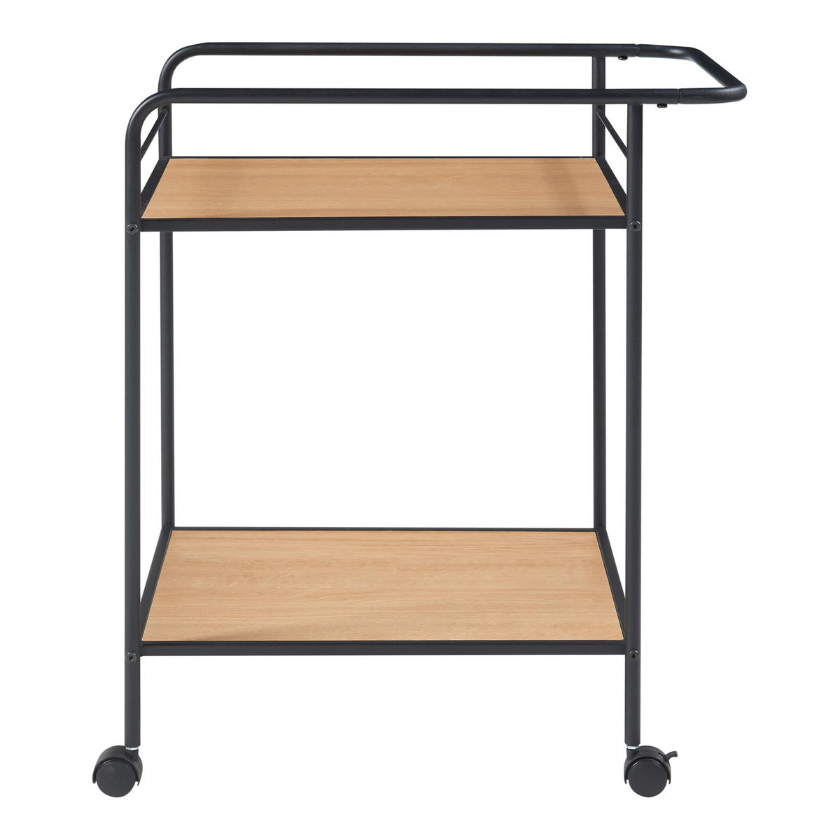 SERVIERWAGEN Hole - Eichefarben, Metall (62/72/45cm) - [en.casa]