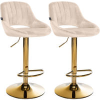 BARHOCKER 2 Samt Creme - Creme, Textil (47/85/48cm) - CLP