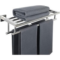 HANDTUCHHALTER mit Ablage 50 cm poliert Edelstahl - Grau, Metall (20/13/50cm)