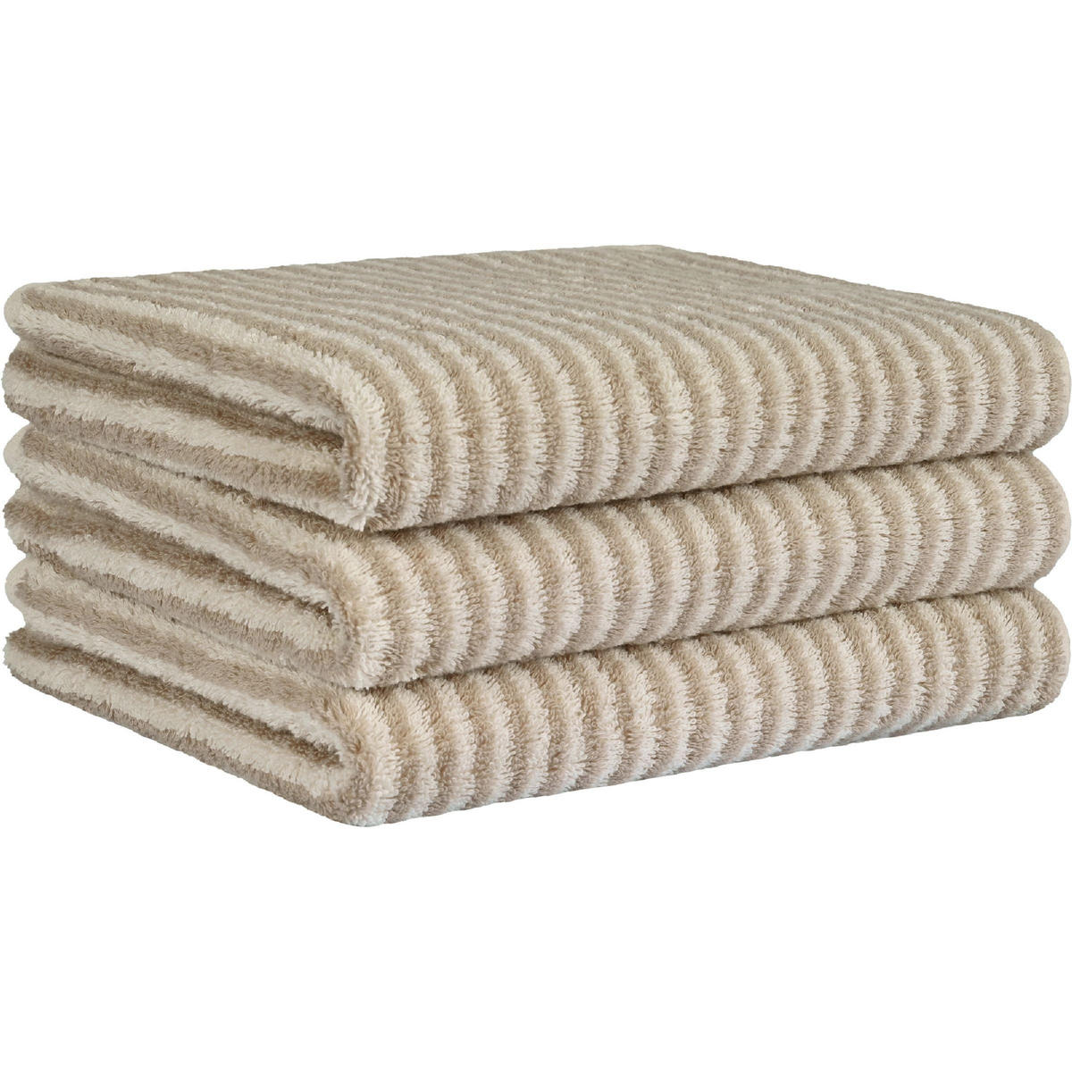 HANDTUCH TWO-TONE STRIPES 480 FIELD - 34 - Grün, Textil (50/100cm) - Cawoe