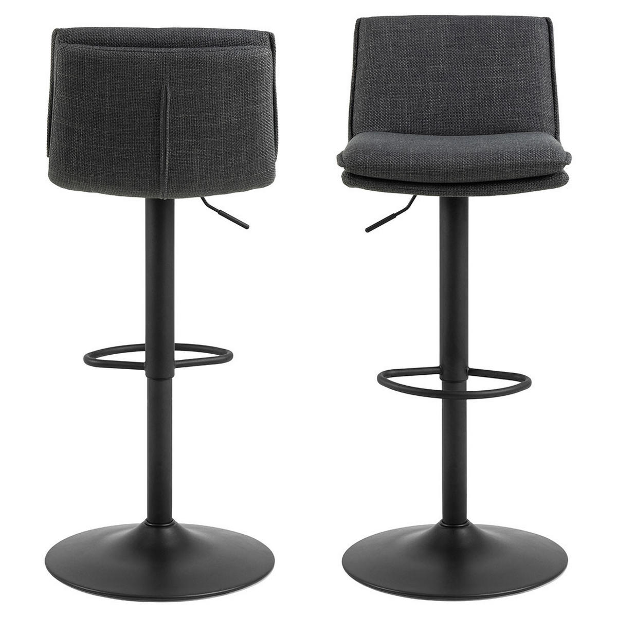 BARHOCKER, Flynn, Stühle Grau, Stoff, 44 x 53 x 107 cm - Grau, Textil/Metall (44/107/53cm) - ebuy24