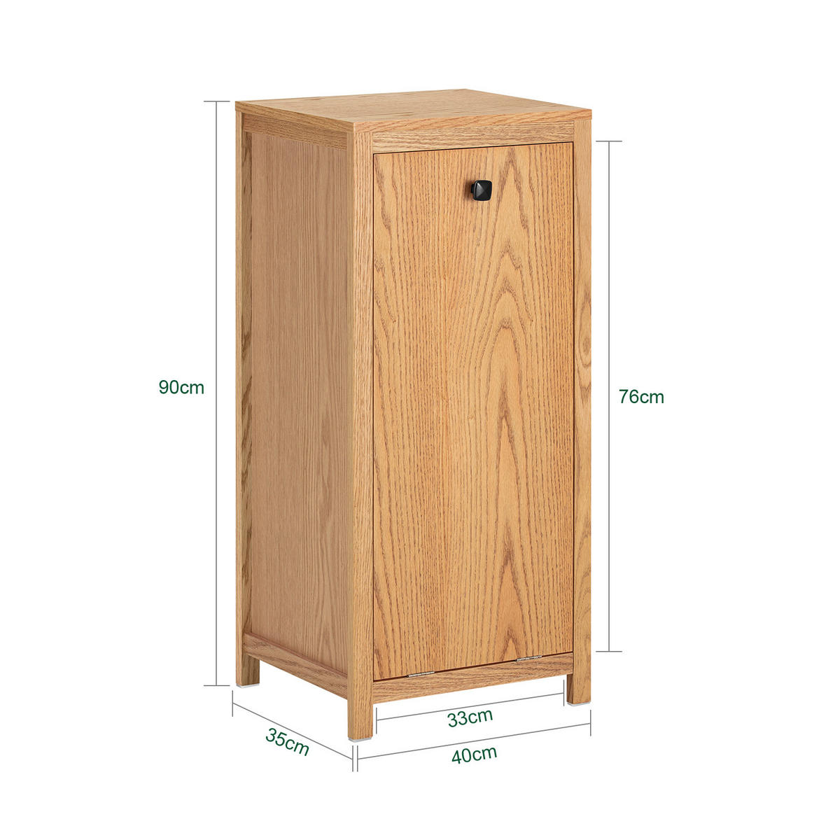 WÄSCHESCHRANK Weiß - Hellbraun, Holzwerkstoff (40/90/35cm) - SoBuy