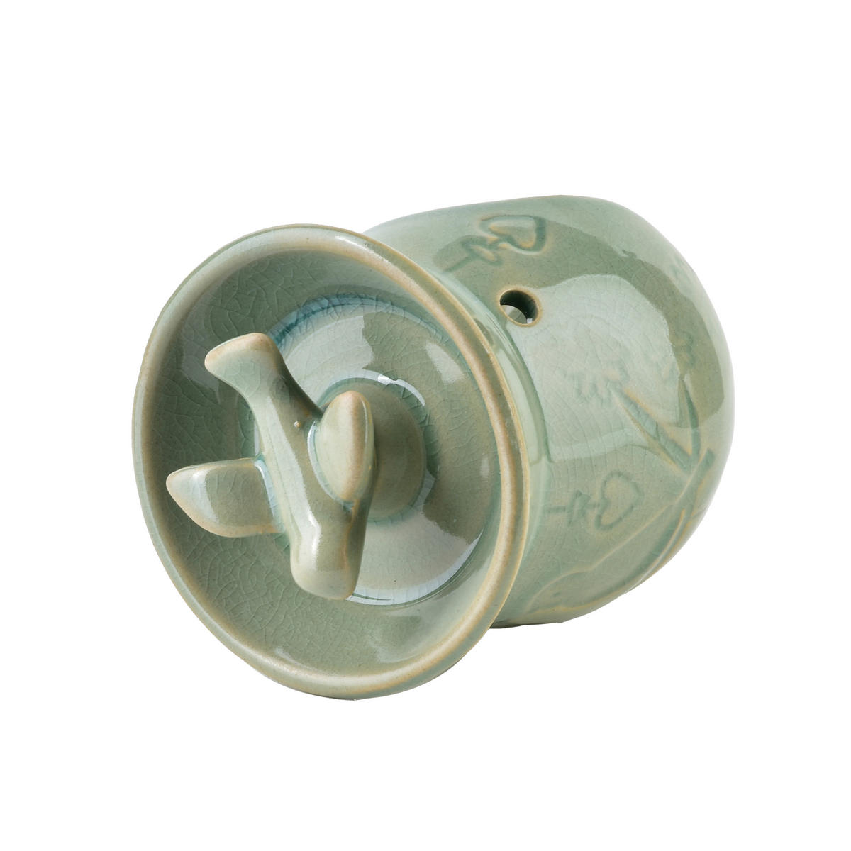 DUFTLAMPE Basic Grün 8/5/9 cm Keramik - Grün, Keramik (9cm) - Mondex