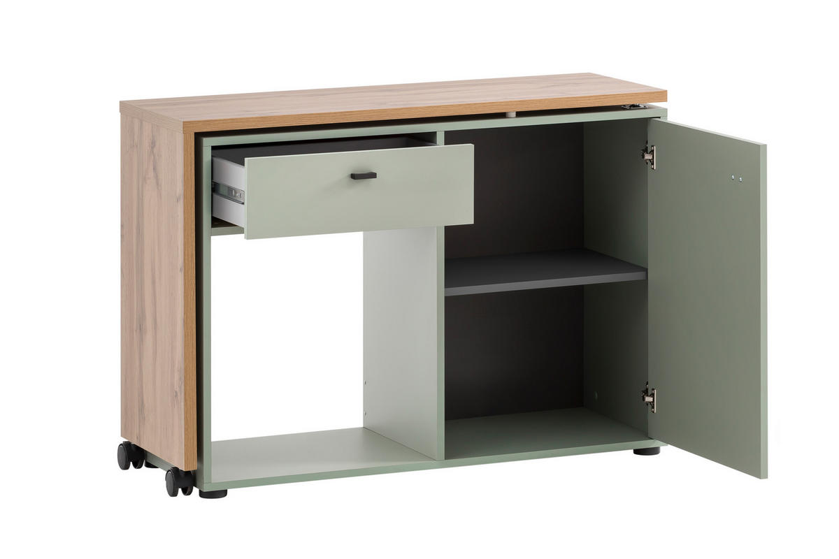 SCHREIBTISCH mit drehbarer Arbeitsplatte Monkey 75x105x39 cm Eiche/Pistazie - Grün, Holz (39/105/75cm) - PROREGAL