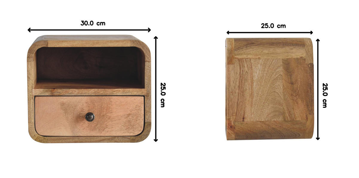 NACHTTISCH Levitate - Beige/Messingfarben, Holz/Metall (30/25/25cm) - Artisan Furniture