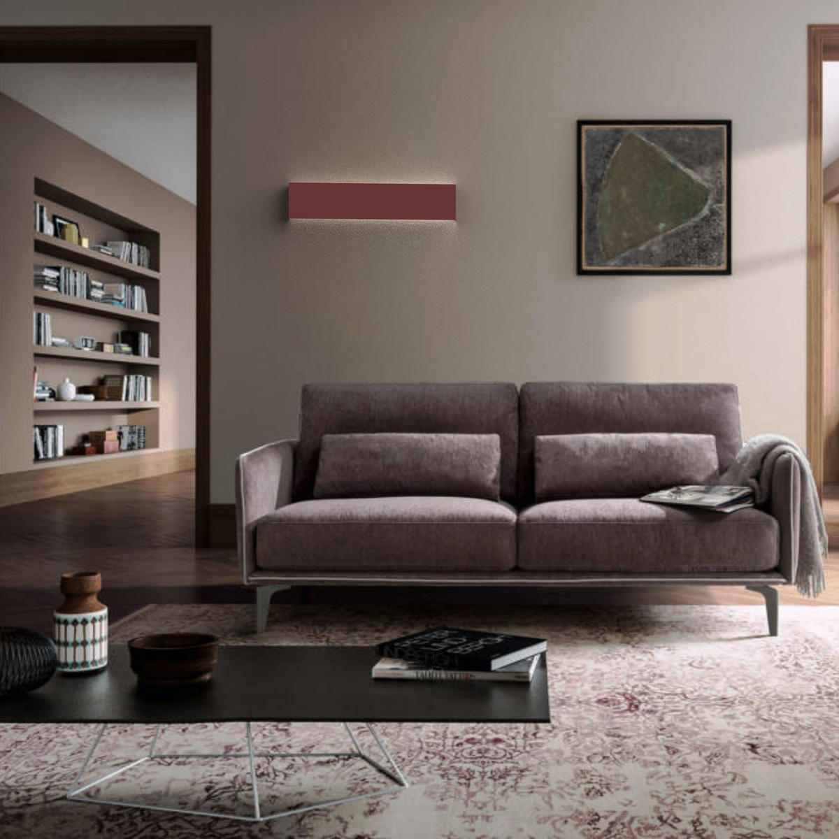 LED-WANDLEUCHTE - Rot, Metall (50.4/11/3.6cm) - Lumicom