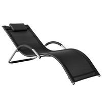 SONNENLIEGE Schwarz - Schwarz, Metall (63/67/172cm) - SoBuy