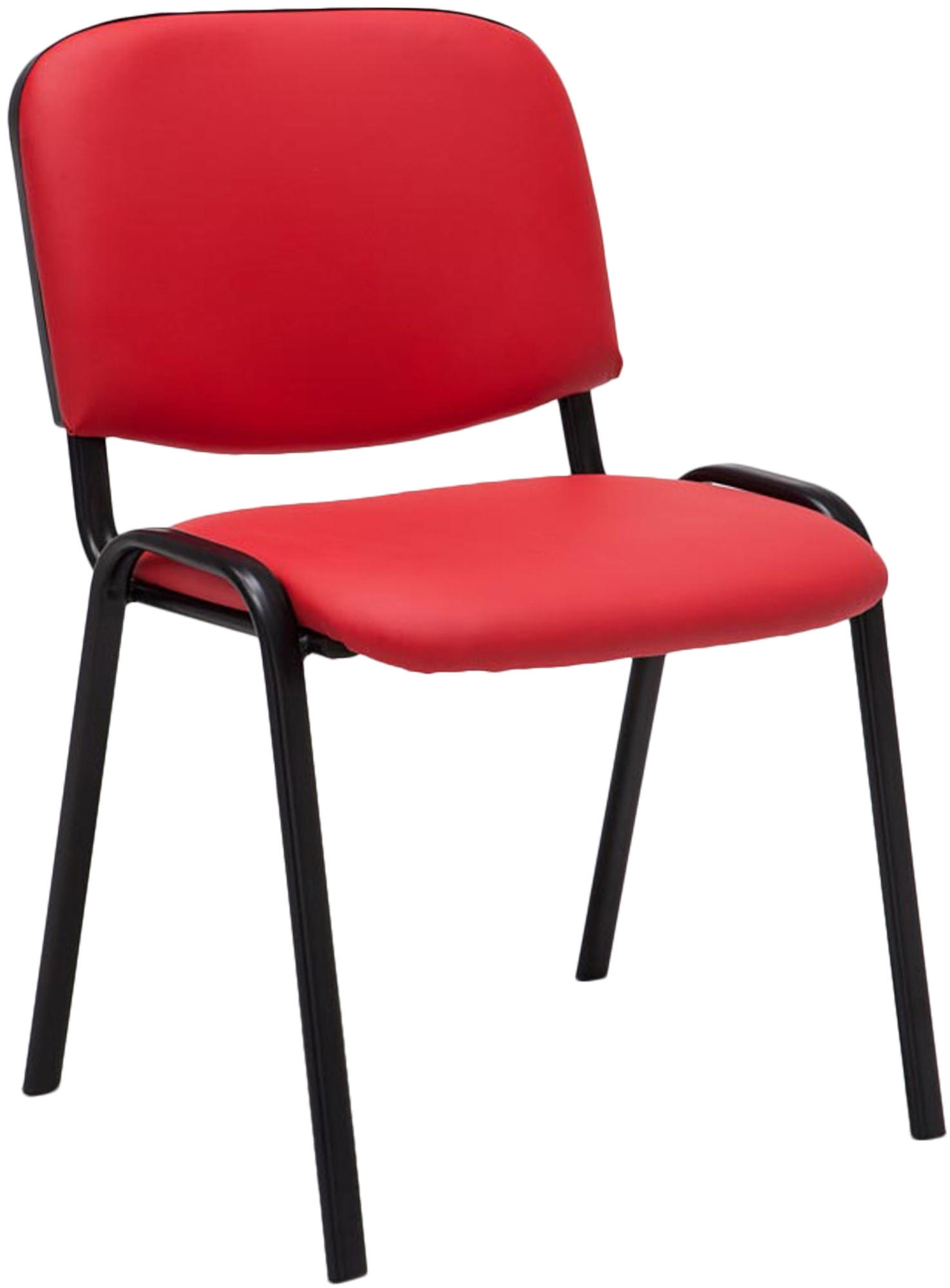 BESUCHERSTUHL Lederlook rot - Rot/Schwarz, Textil/Metall (53/83/53cm) - CLP
