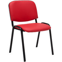 BESUCHERSTUHL Lederlook rot - Rot/Schwarz, Textil/Metall (53/83/53cm) - CLP