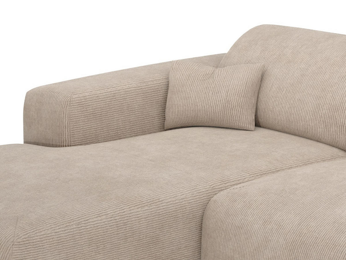 SCHLAFSOFA - 5 Personen - Samt, Stoff - Beige - - Beige, Textil (283/77/180cm) - Vente-Unique