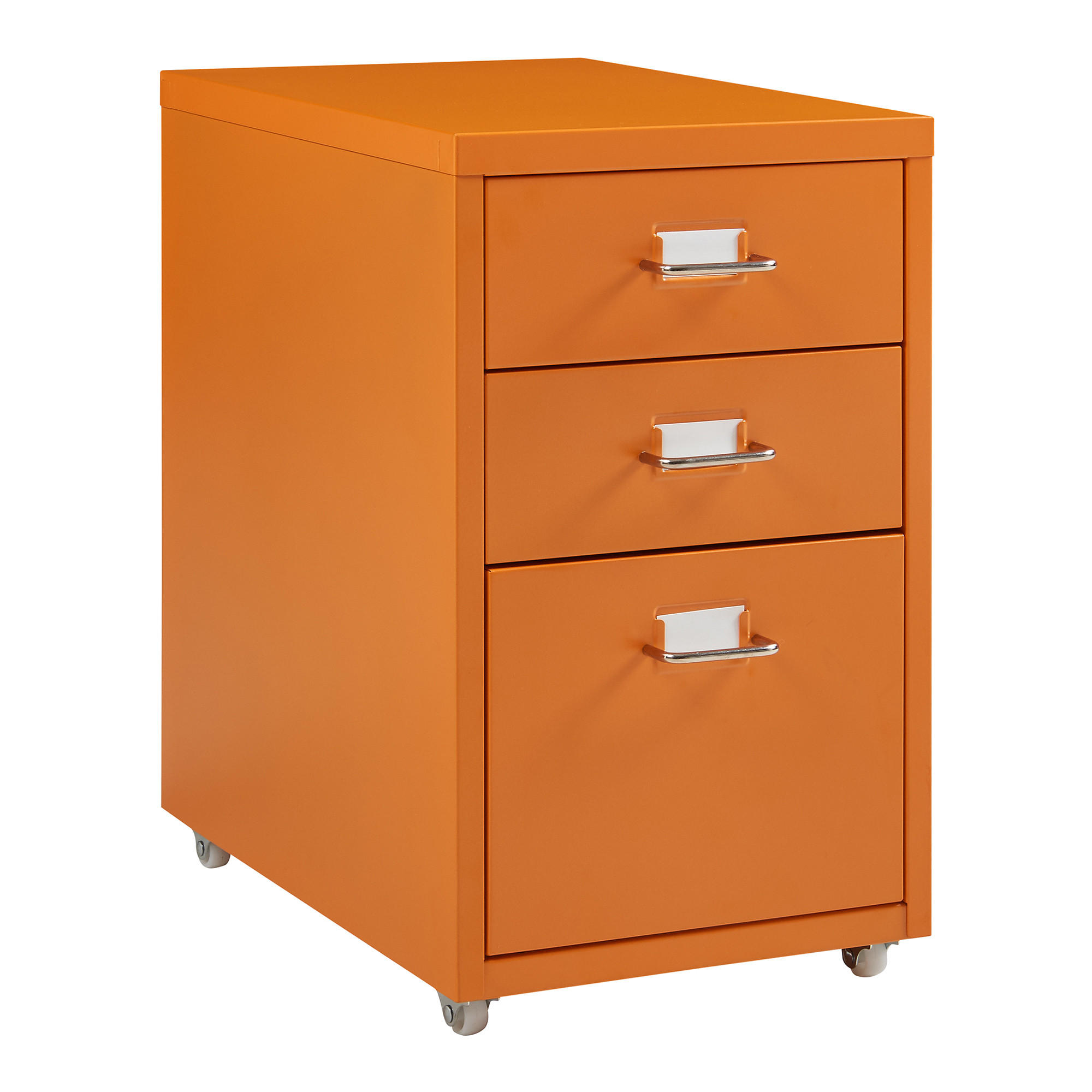 ROLLCONTAINER Kökar - Orange, Metall (28/48/41cm) - [en.casa]