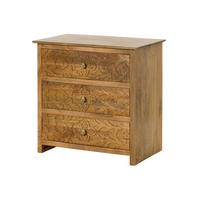 KOMMODE Mango 80x48x78 natur lackiert KASHMIR #107 - Braun, Holz (80/78/48cm) - Massivmoebel24