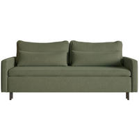 3-SITZER SOFA Umpro Chenille Dunkelgrün - Dunkelgrün/Schwarz, Textil/Metall (220/96/95cm) - Selsey