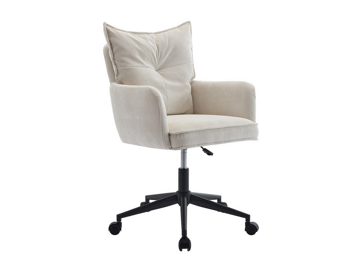 BÜROSTUHL ohne Armlehnen - 59.5 cm x 64 cm - stoff - cremefarben Bataru - Creme, Textil (59.5/88/64cm) - Vente-Unique