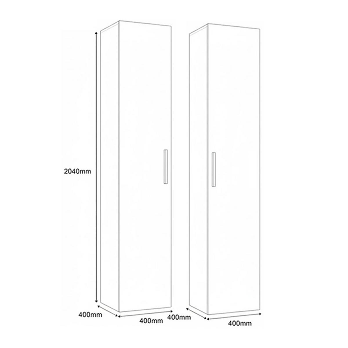GARDEROBENSCHRANK MODULO 80/204/40 cm Modern Garderobe-Set Grau - Grau, Holzwerkstoff (80/204/40cm) - MASSENO