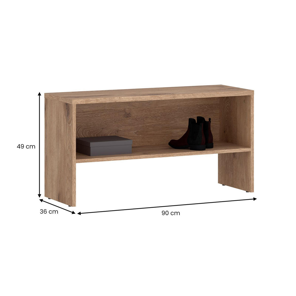GARDEROBENBANK MALEA - Braun, Holzwerkstoff (90/48/36cm) - IDIMEX