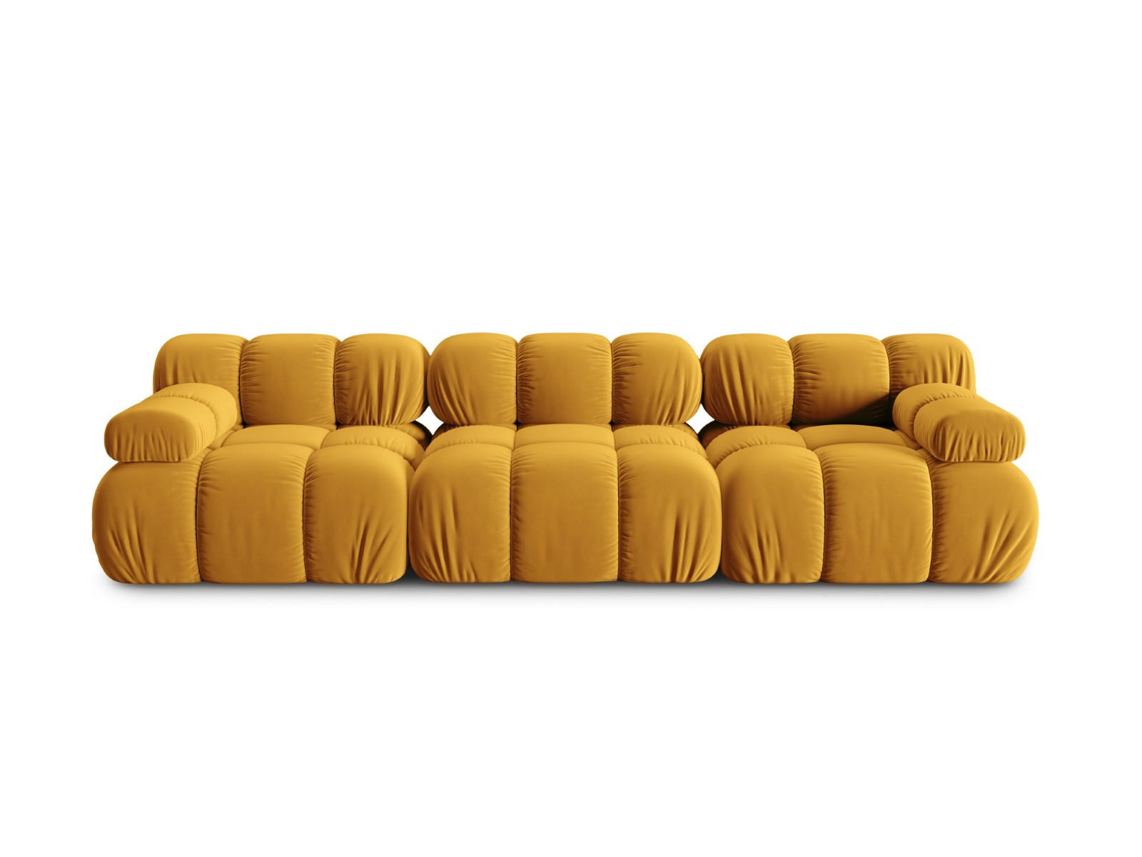 MODULARES-SOFA Bellis aus Samt gelb 3 Sitzplätze - Gelb, Textil (94/63/282cm) - Micadoni