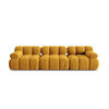 MODULARES-SOFA Bellis aus Samt gelb 3 Sitzplätze - Gelb, Textil (94/63/282cm) - Micadoni