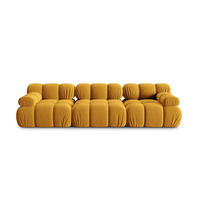 MODULARES-SOFA Bellis aus Samt gelb 3 Sitzplätze - Gelb, Textil (94/63/282cm) - Micadoni