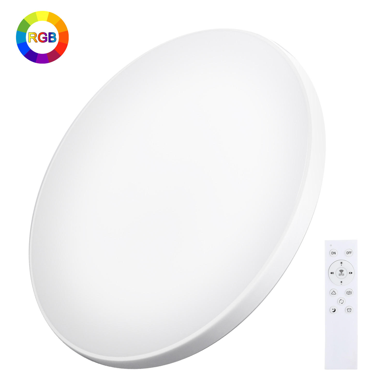DECKENLEUCHTE CE1533W LED APP CCT RGB Weiss - Weiß, Kunststoff (30.5/30.5/5.5cm) - LOVHAUS