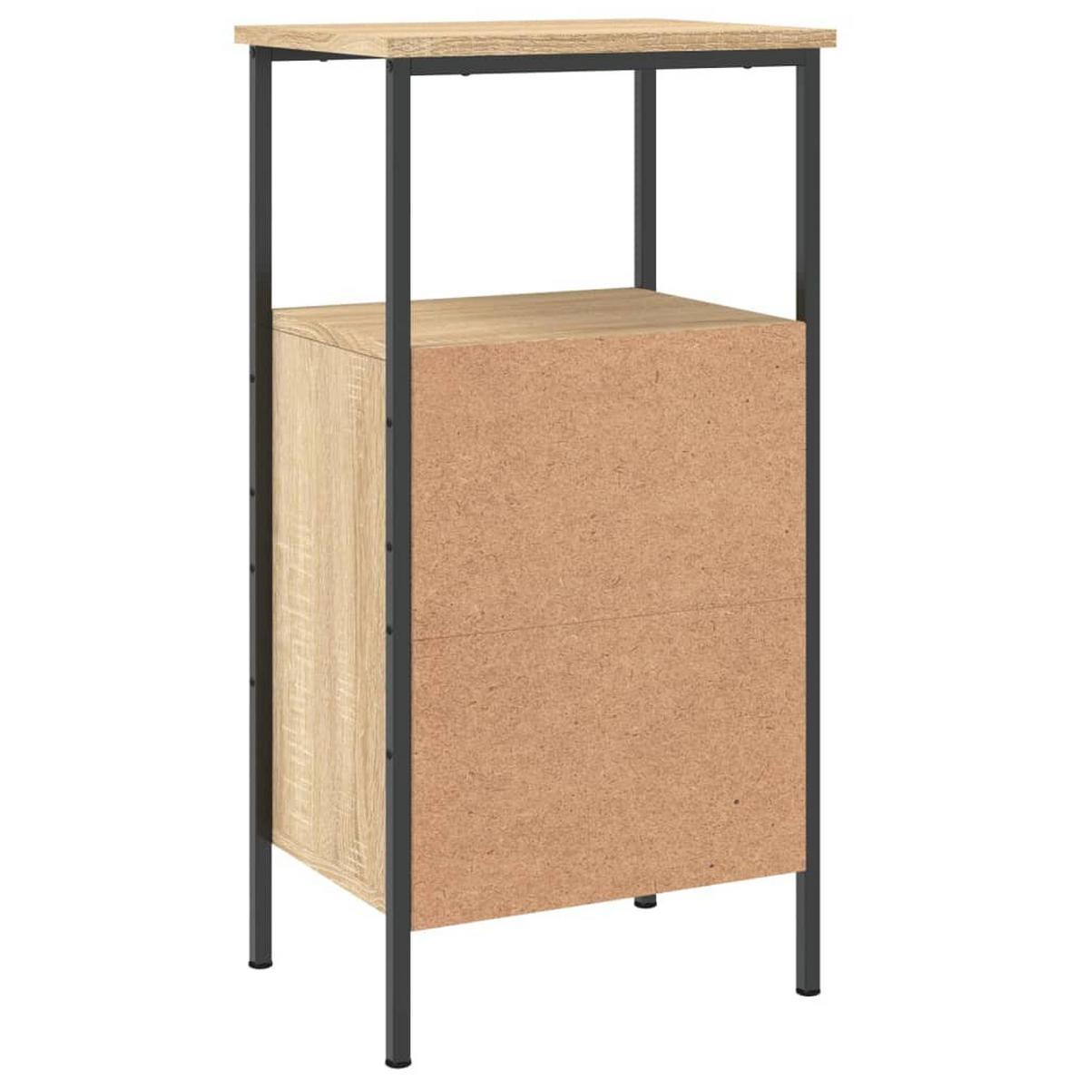 NACHTTISCH mit 4 verstellbaren Beinen 41/31/80 cm aus Holzwerkstoff in Sonoma-Eiche Dekor - Sonoma Eiche, Holz (41/80/31cm) - vidaXL