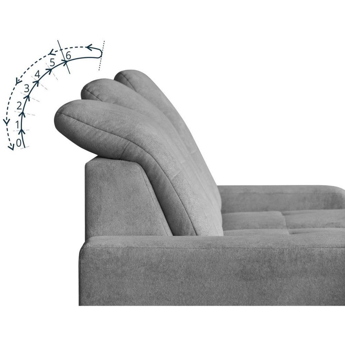 ECKSCHLAFSOFA Leon L Grün - Schwarz/Grün, Kunststoff/Textil (255/120cm) - Beautysofa