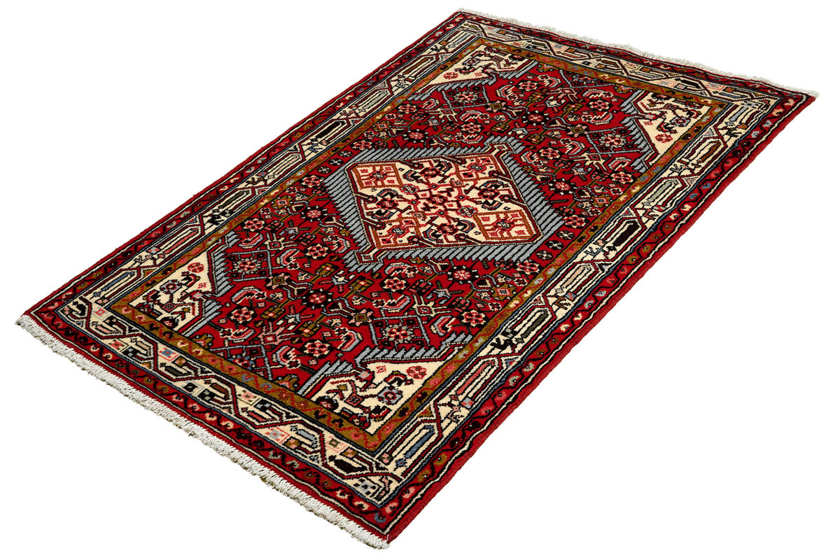 ORIENTTEPPICH handgeknüpft Assadabad Rot 118/73 cm Schurwolle - Rot, Textil (73/118cm) - Looma