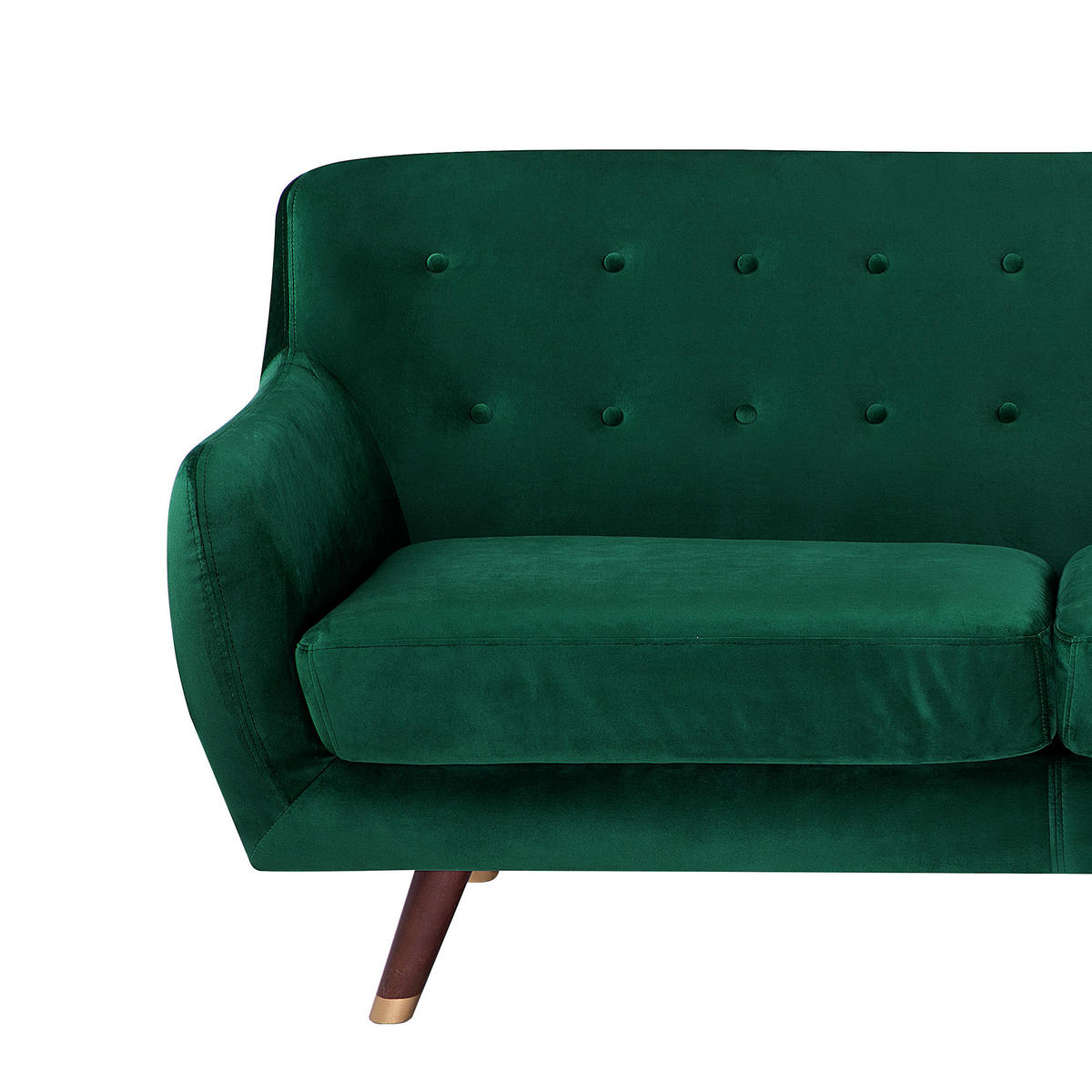 3-SITZER-SOFA Samtstoff Smaragdgrün Bodo - Hellgrün, Textil (188/84/85cm) - Beliani