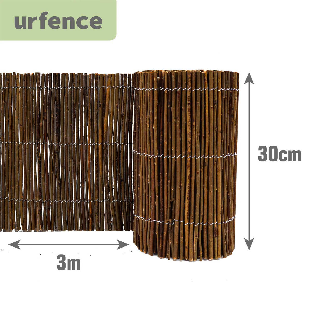 BEETEINFASSUNG Weide - 300x30 cm - Braun - Braun, Naturmaterialen (0.9/30/300cm) - urfence