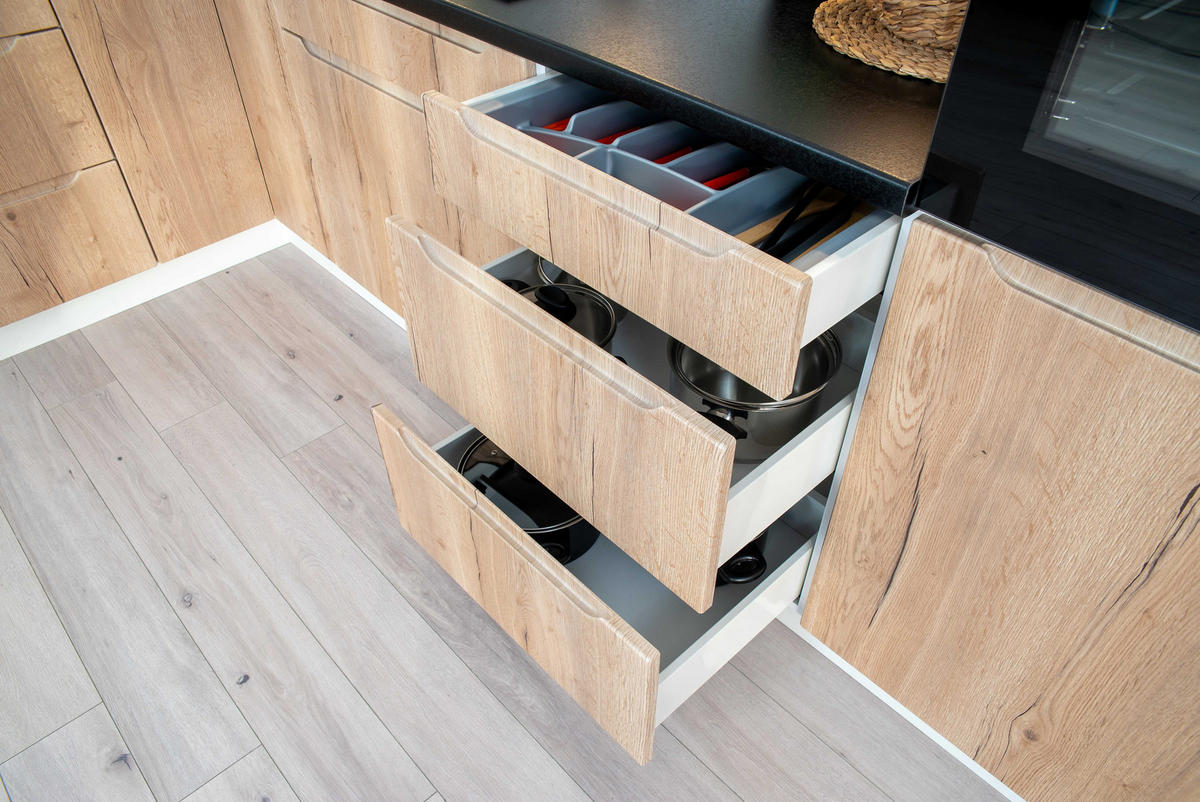 HÄNGESCHRANK W60OKGR - Zivora - Zeitlose Küchen Eleganz - Schwarz, Holz (60/36/30cm) - ROYAL24_MARKT