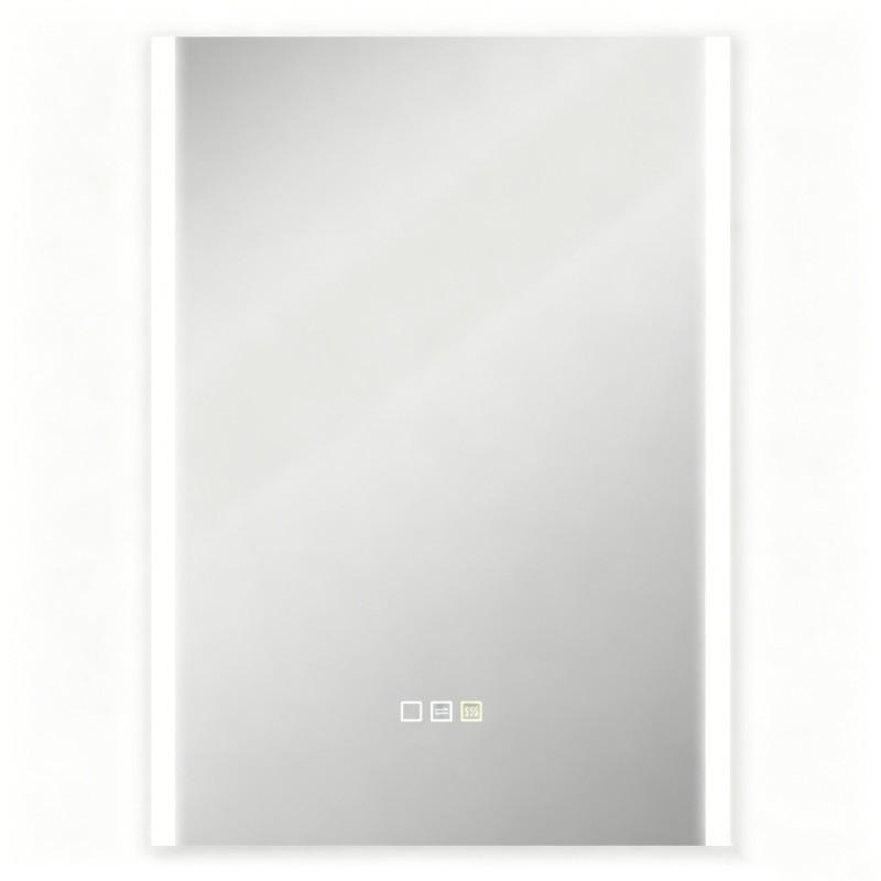 BADSPIEGEL mit LED-Beleuchtung ,3 Lichtfarben, Antibeschlagfunktion, 70 x 50 cm - Silberfarben, Glas (70/50/3cm) - Vallsero