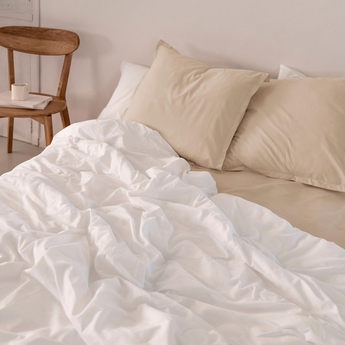 BETTBEZUG Basic Weiss 240x220 cm (Übergrösse) - Weiß, Textil (240/220cm) - Happy Friday
