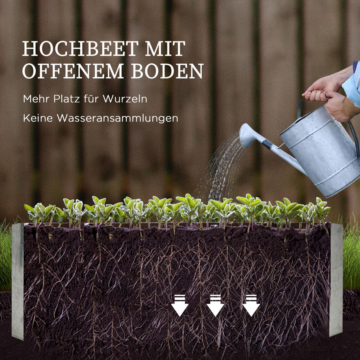 HOCHBEET, Silberfarben - Silberfarben, Metall (53/90/53cm) - Outsunny