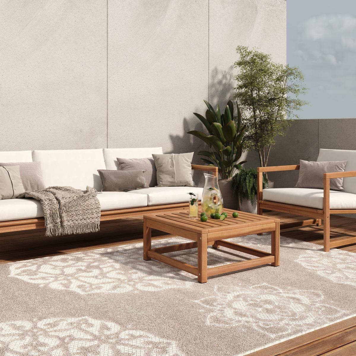 TEPPICH PATIO Grau 300/400 cm - Grau, Kunststoff (300/400cm) - Tapiso