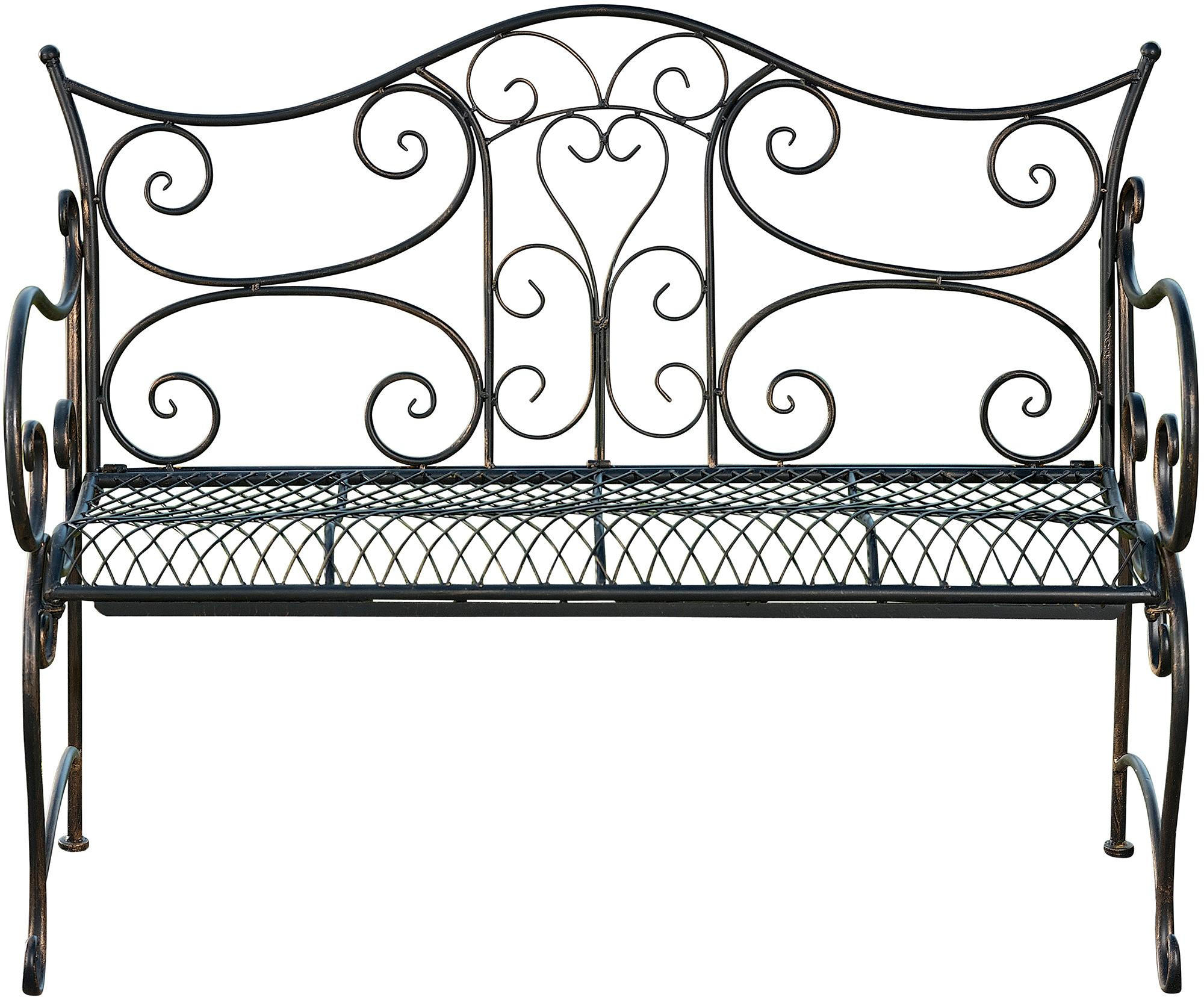 GARTENBANK Todor Metall Bronze 113x47x89cm Metallbank - Bronzefarben, Metall (113/89/47cm) - DELUKE