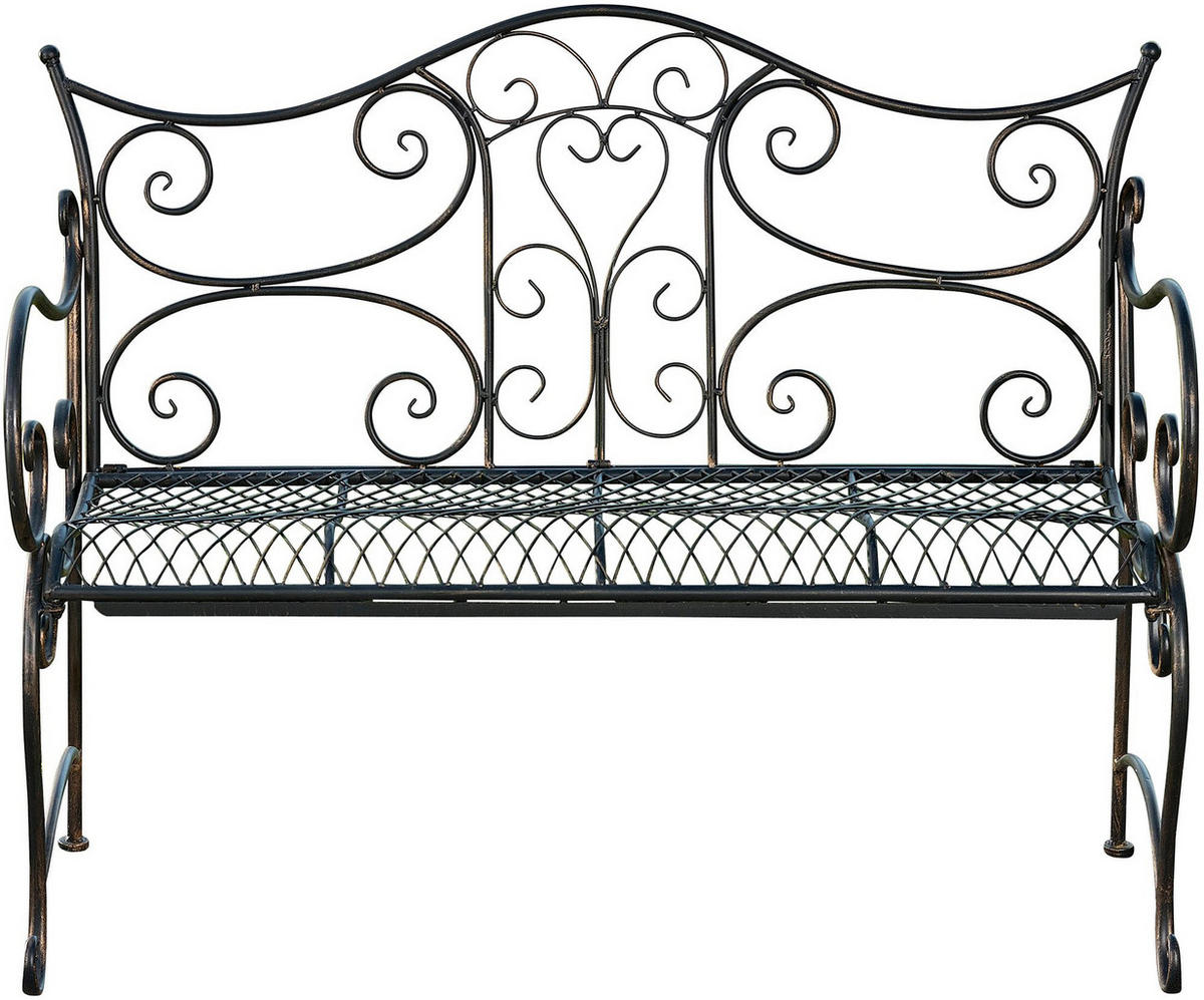 GARTENBANK Todor Metall Bronze 113x47x89cm Metallbank - Bronzefarben, Metall (113/89/47cm) - DELUKE