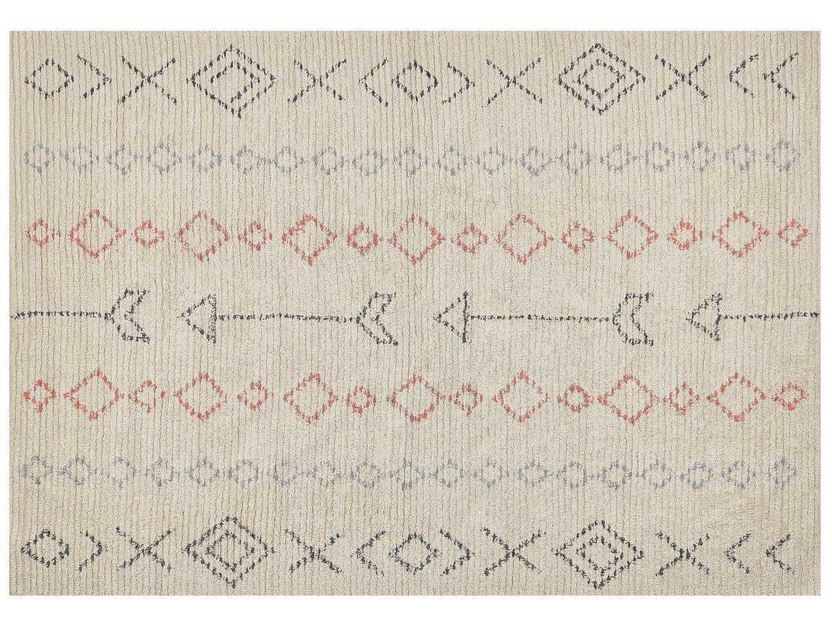 KURZFLOR-TEPPICH Dispur 230/160 cm - Beige, Textil (160/230cm) - Beliani