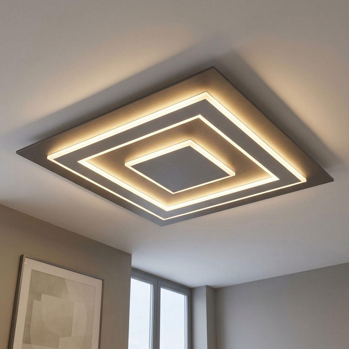 LED DECKENLEUCHTE JAYDEN Anthrazit Grau - Anthrazit, Metall (60/60/5.5cm) - Globo Lighting