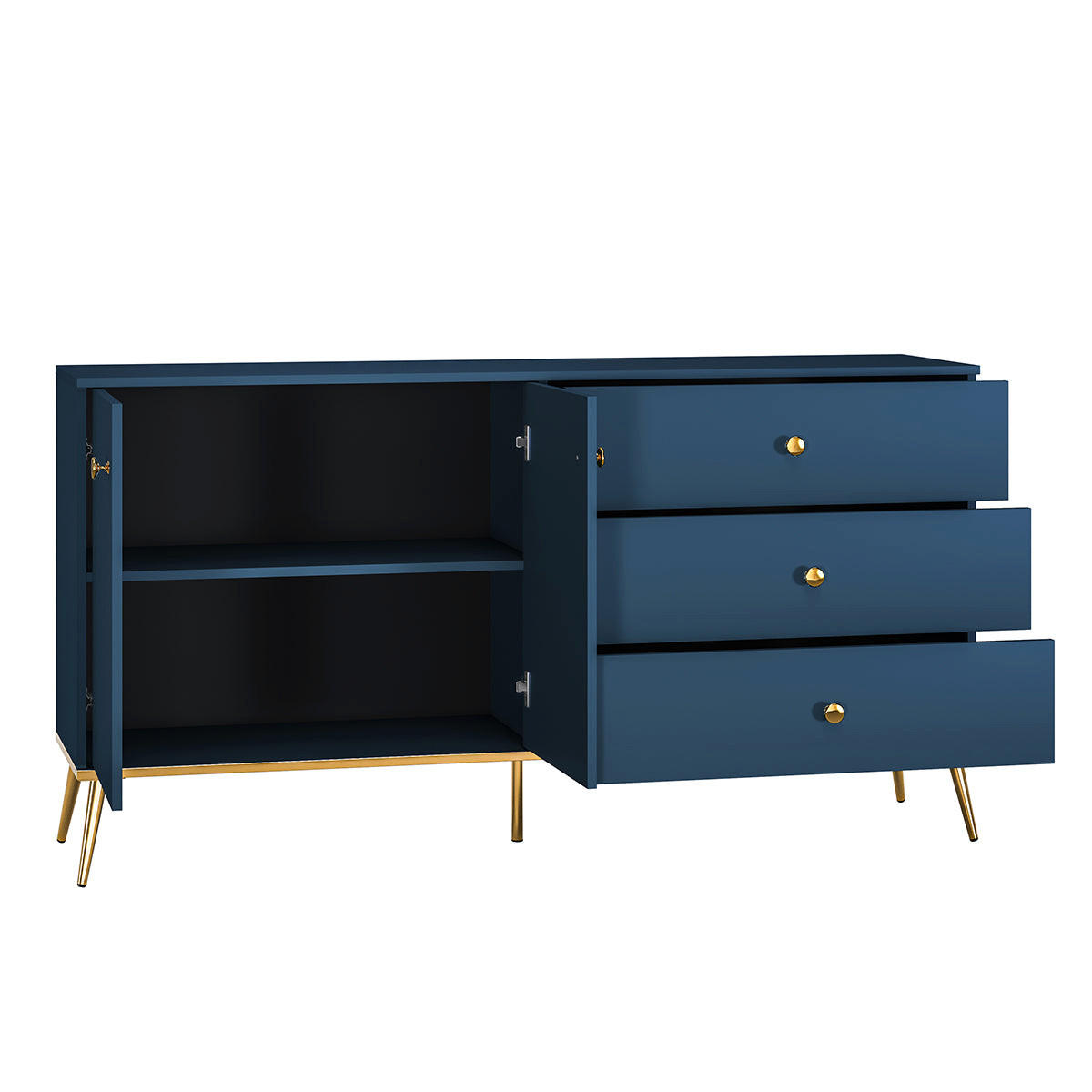 ŠIROKÁ KOMODA Thalia Modrá - modrá, kompozitné drevo (160/85/40cm) - Petits-meubles