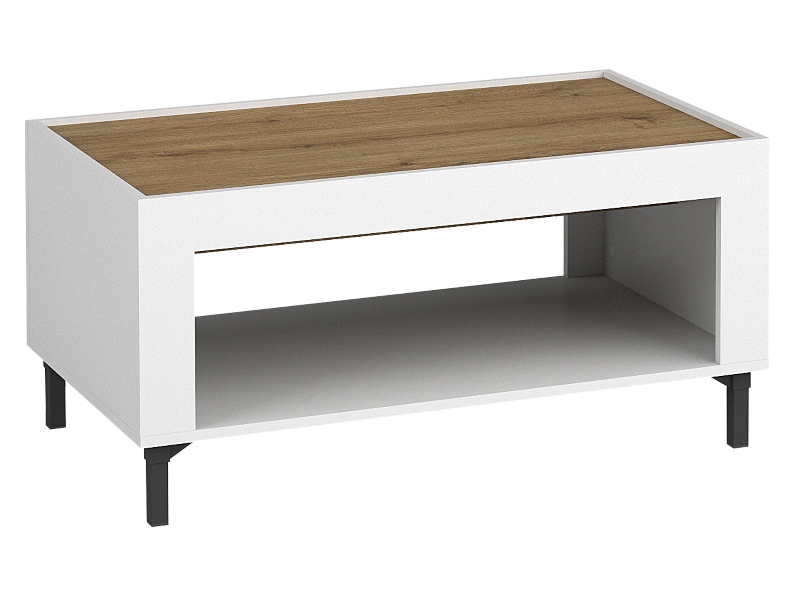 COUCHTISCH Mossa MO09 - Schwarz/Weiß, Holzwerkstoff/Kunststoff (56/97/47cm) - MIRJAN24
