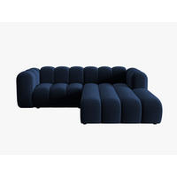 ECKSOFA modular rechts Lupine aus Samt königsblau 3 Sitzplätze - Dunkelblau, Textil (177/230cm) - Micadoni