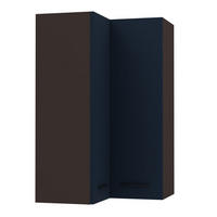 ECKHÄNGESCHRANK Bonn W14/60 lava / marineblau matt 60 / 60 / 96cm - Blau/Dunkelgrau, Holz/Holzwerkstoff (60/96/60cm) - Feldmann-Wohnen