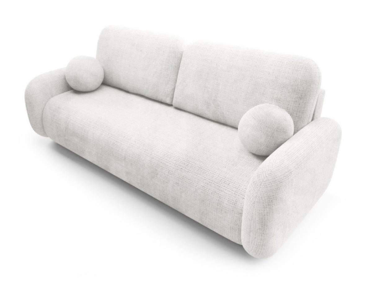 SOFA Cremona 01 LEON Mit Schlaffunktion - Weiß, Textil (220/90/92cm) - Sepro Meble