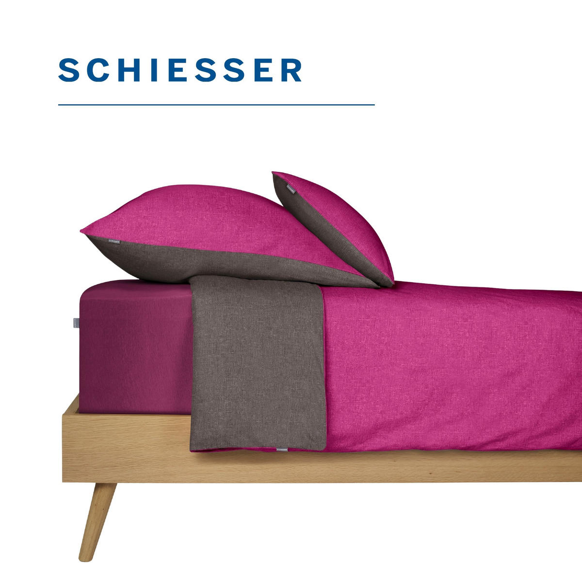 SPANNBETTLAKEN Elli 97 % Baumwolle, 3 % Elasthan 180x200 cm Beere - Beere, Textil (180/200cm) - SCHIESSER