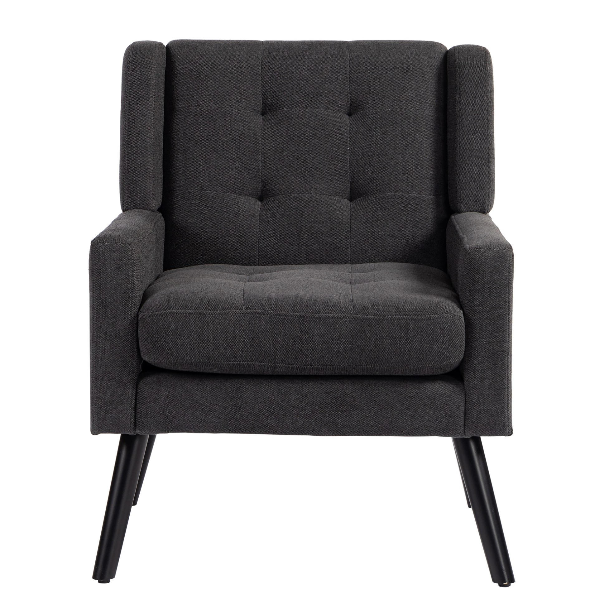 SESSEL 68/76/88 cm Dark Gray aus Upholstered mit Tufting - Dunkelgrau, Textil (76/88/68cm) - OKMYHOME