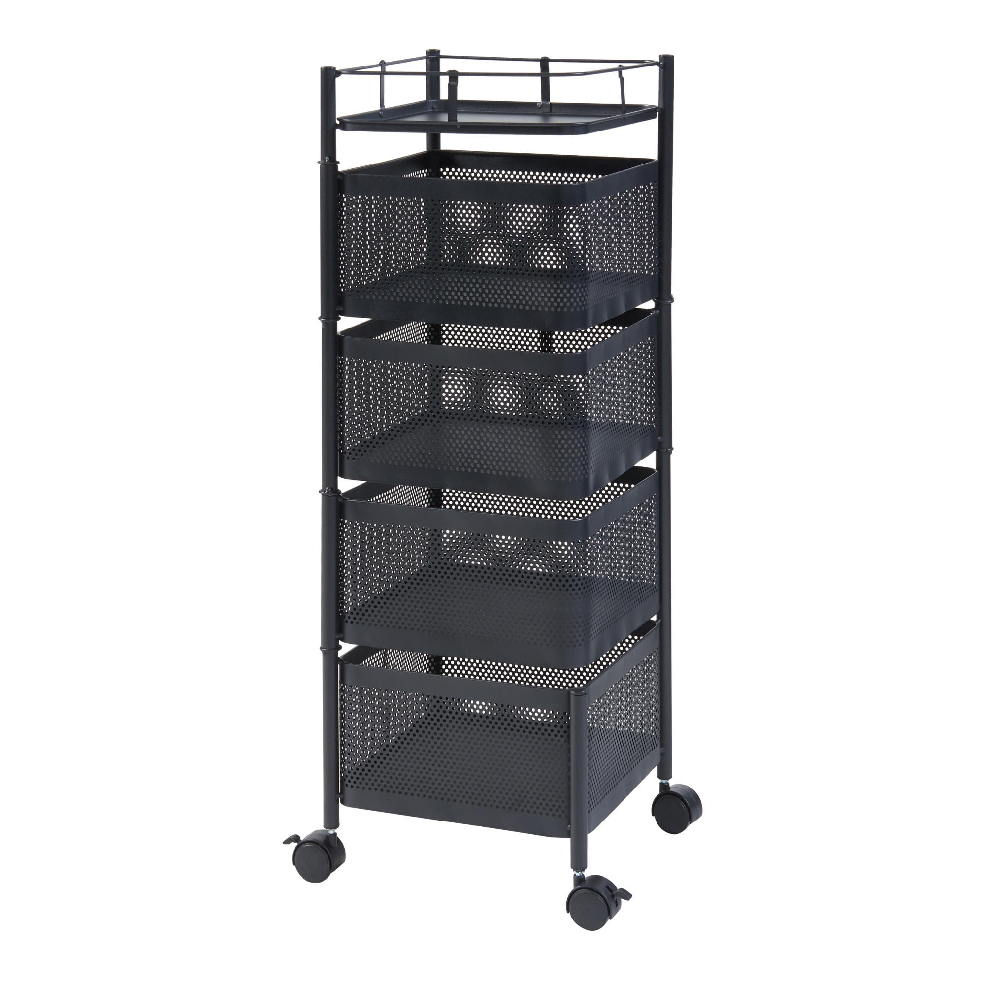 ROLLWAGEN Sunndal - Schwarz, Metall (27/79.5/27cm) - [en.casa]
