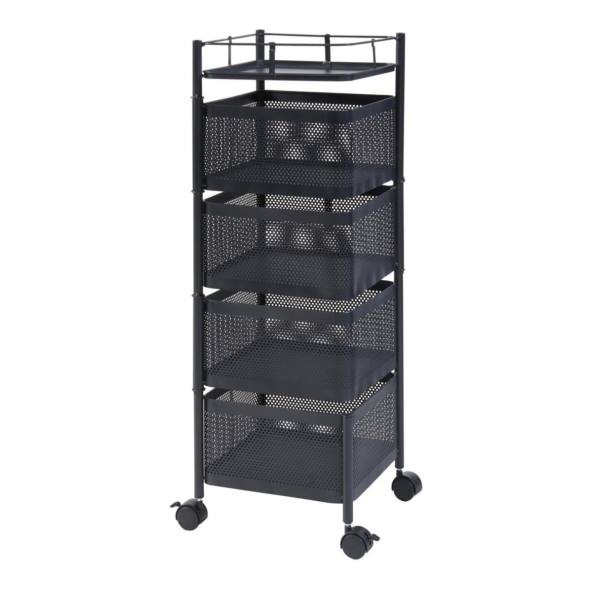 ROLLWAGEN Sunndal - Schwarz, Metall (27/79.5/27cm) - [en.casa]
